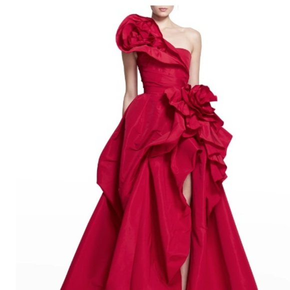 Marchesa Dresses & Skirts - Marchesa Strapless Draped Rose Faille Ballgown